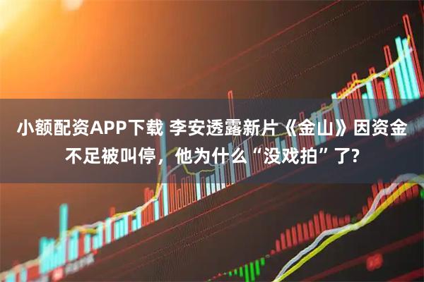 小额配资APP下载 李安透露新片《金山》因资金不足被叫停，他为什么“没戏拍”了?
