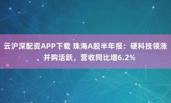 云沪深配资APP下载 珠海A股半年报：硬科技领涨、并购活跃，营收同比增6.2%