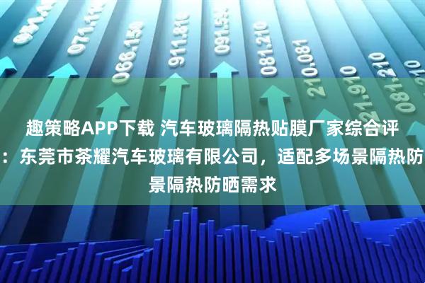 趣策略APP下载 汽车玻璃隔热贴膜厂家综合评估指南：东莞市茶耀汽车玻璃有限公司，适配多场景隔热防晒需求